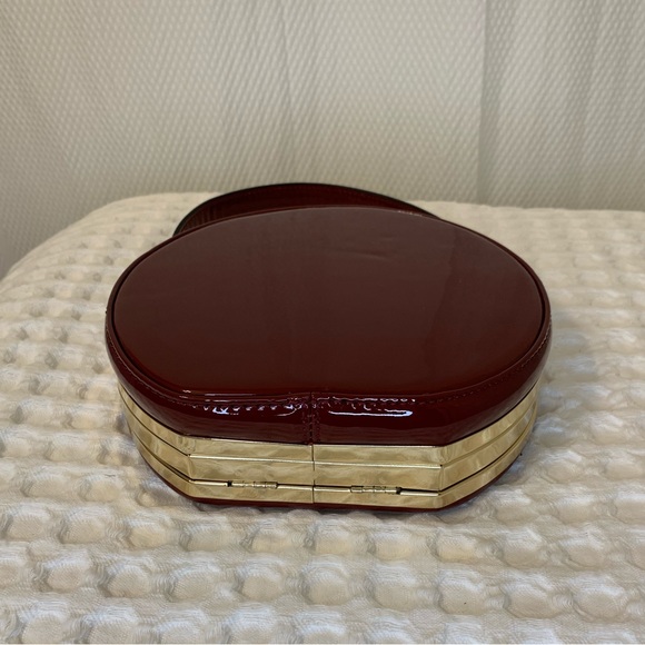 Elegant Party Burgundy with Diamond Cross Body Bag - Picture 4 of 5